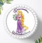 Preview: Prinzessin Rapunzel mit Wunschname, Tortenaufleger Ø 20cm, 0314z